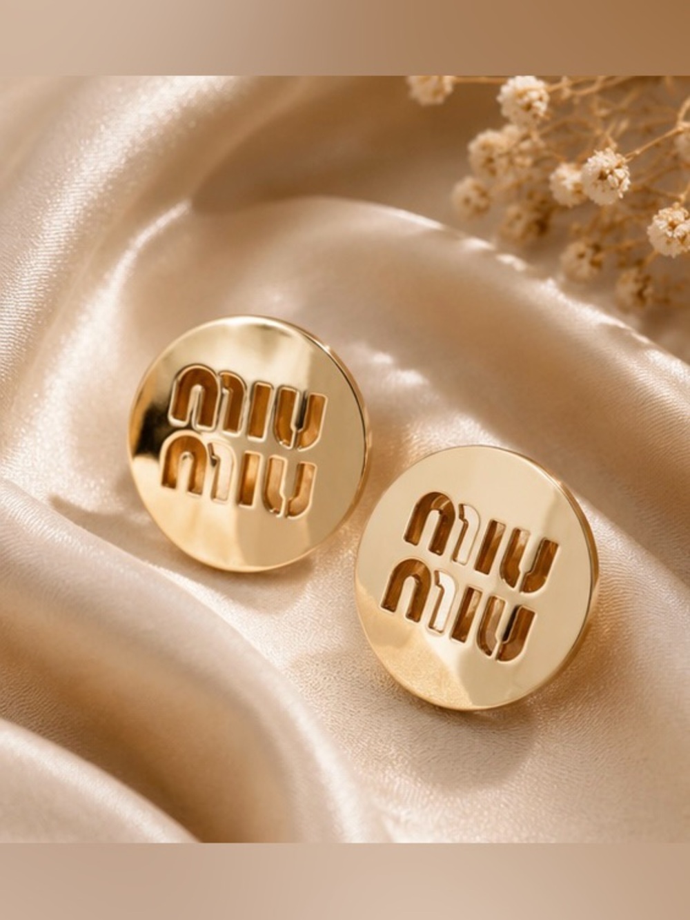 Gold Tone Round Cutout Statement Stud Earrings Minimal Chic Jewelry